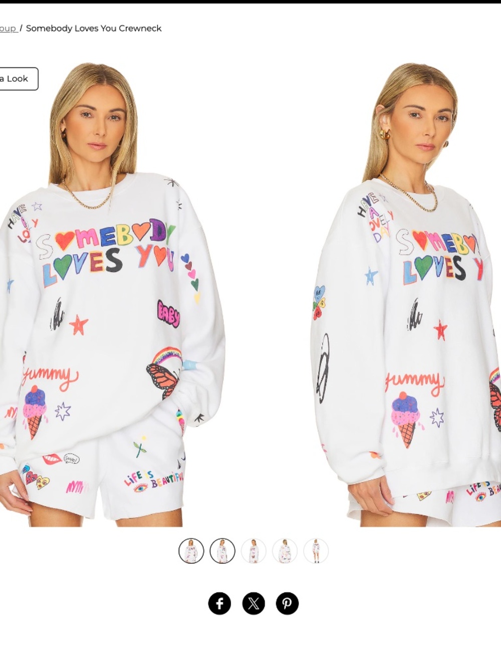 The Mayfair Group Graphic 'Somebody Loves You' Crewneck Sweater NWOT